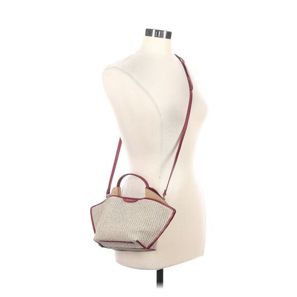 Ree Projects Mini Ann Top-Handle Tote Crossbody- Neutrals Tan Burgundy - Picture 2 of 5